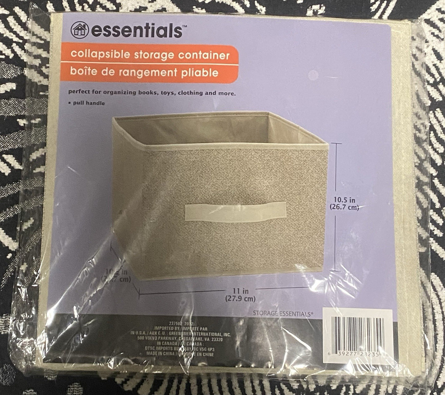 New in Bag Essentials Collapsable Storage Container
