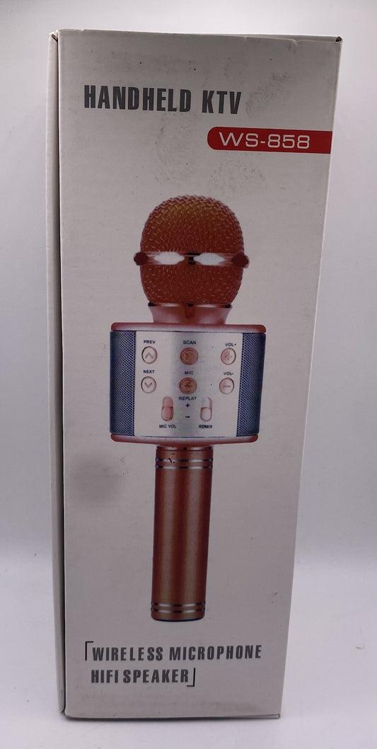 Handheld KTV WS-858 Wireless Microphone and HiFi Speaker Set Blue (TESTED WORKS)