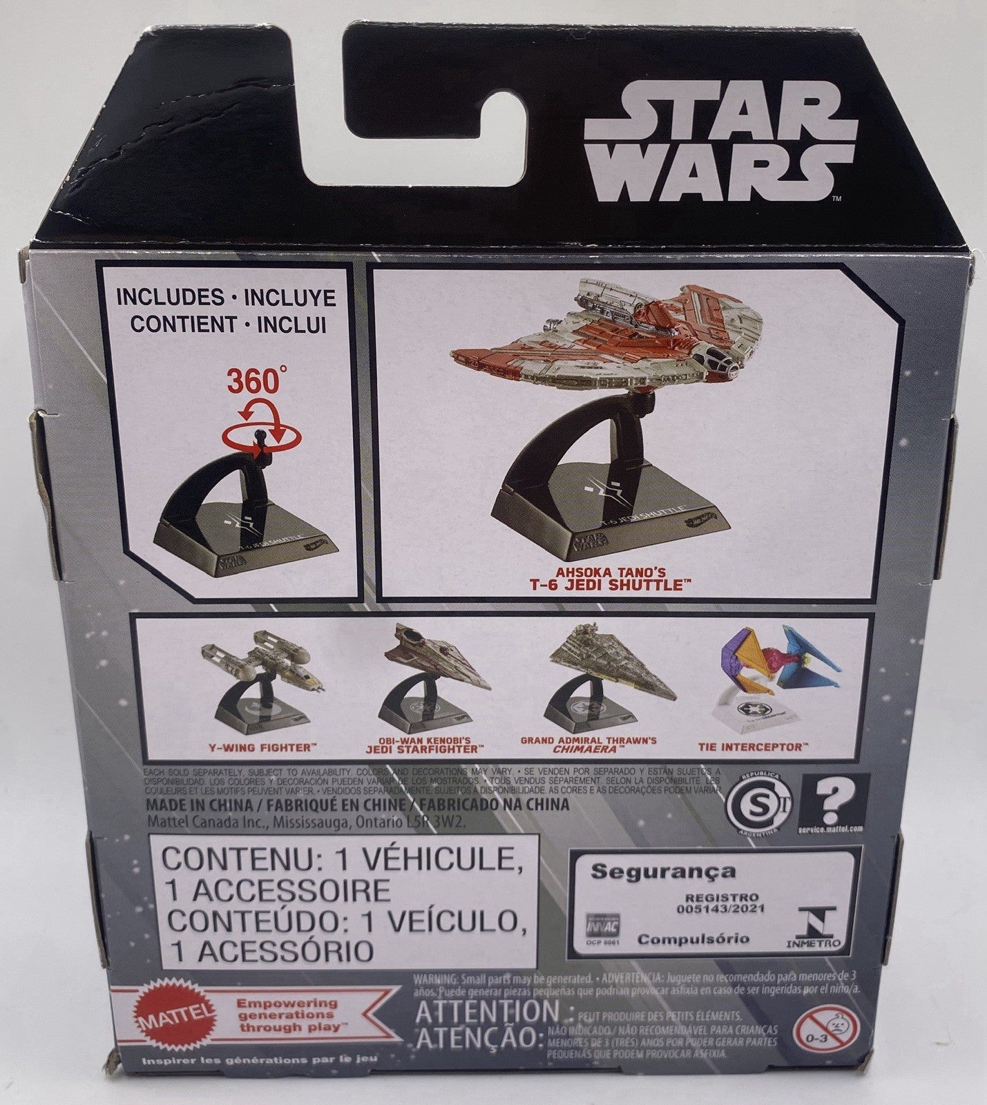 Hot Wheels Star Wars Starships Select Ahsoka Tano’s T-6 Jedi Shuttle, NEW in Box