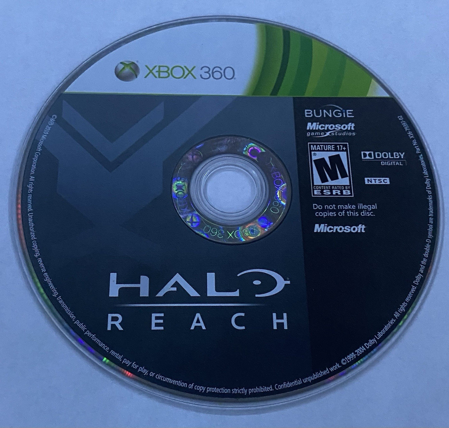 Halo Reach (Xbox 360, 2010) Loose disc Only ( Tested It Works!)