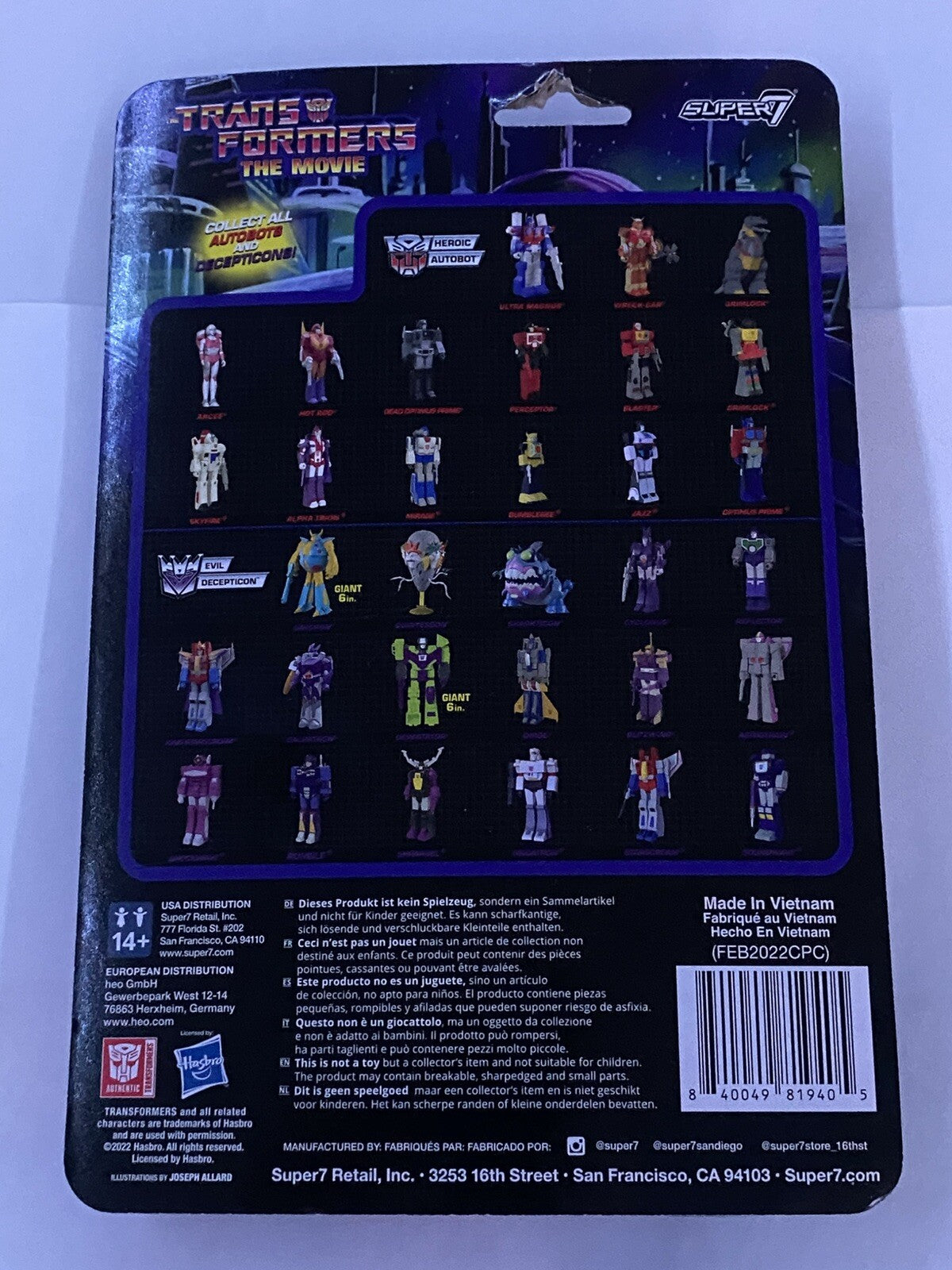 Cyclonus The Transformers Movie Super7 Reaction Action Figure