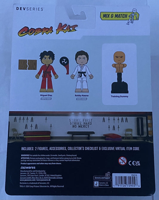 Roblox Cobra Kai Miguel Diaz & Robbie Keene 2.75" Action Figures w/ Virtual Code