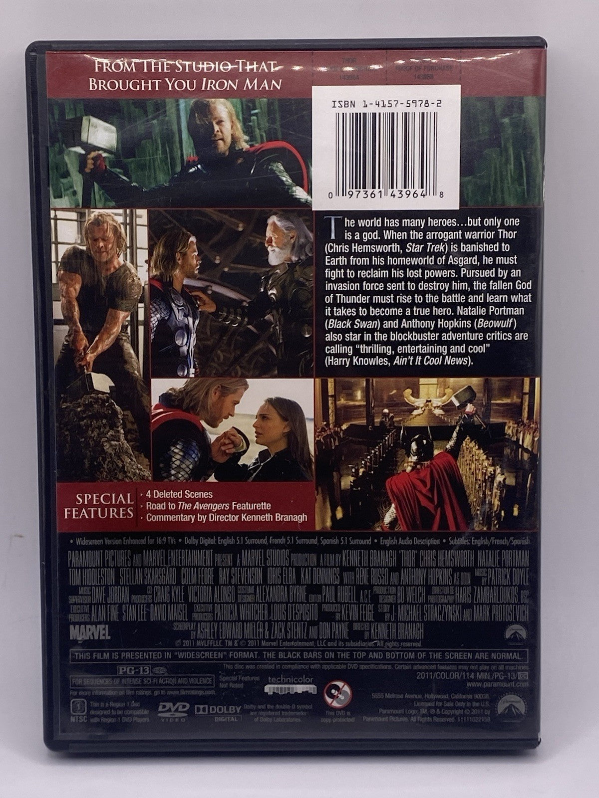 BUNDLE OF PACK 2 MARVEL THOR DVD: (THOR & THOR THE DARK WORLD) !