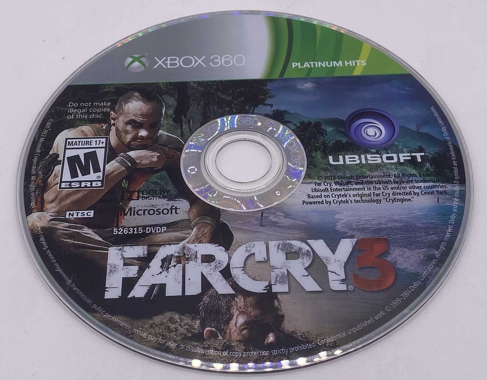 Far Cry 3 (Microsoft Xbox 360, 2012)platinum Hits (tested)