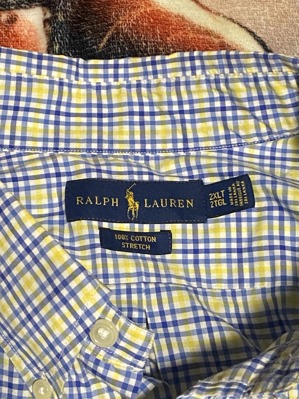 Blue and yellow Ralph Lauren button down shirt size: 2XLT #preppy