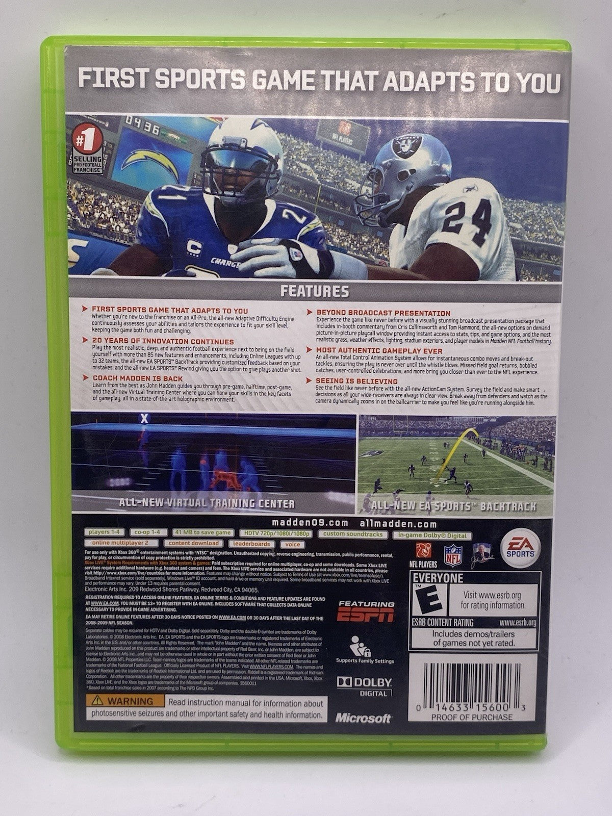 Madden NFL 09 (Microsoft Xbox 360, 2008)(tested)