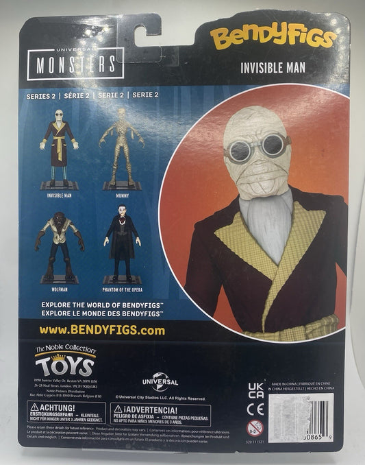 Invisible Man Bendyfigs Universal Monsters Noble Collection Toys Figure w. Stand