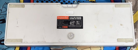 Snpurdiri v800 61-Key PINK WHITE Gaming Keyboard No cord RGB Streamer