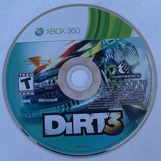 Microsoft Xbox 360 Dirt 3 Video Game Loose Disc Only (tested It Works!)