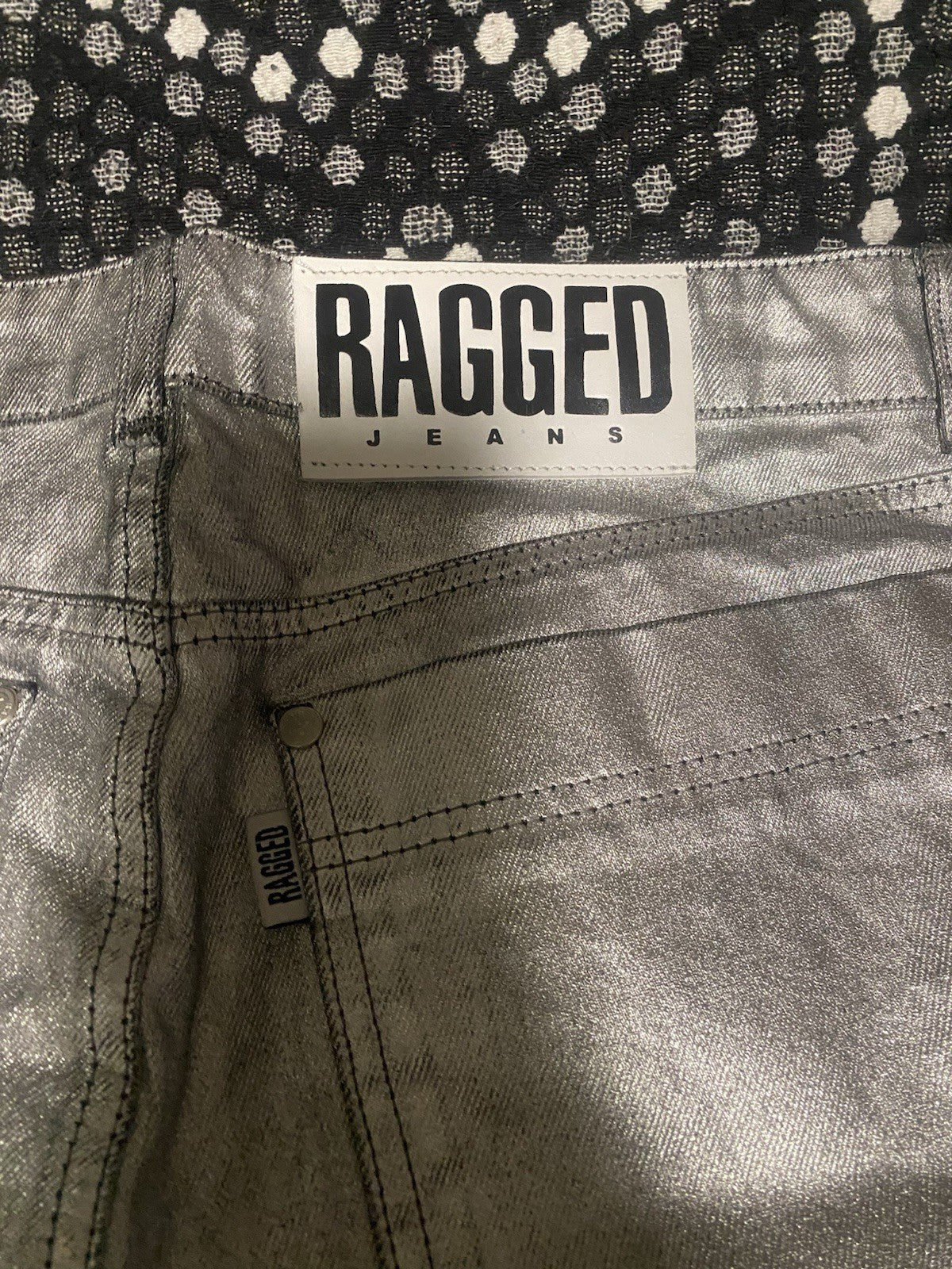 Ragged Priest satalite metallic silver straight leg jeans size: 32 #silverjeans