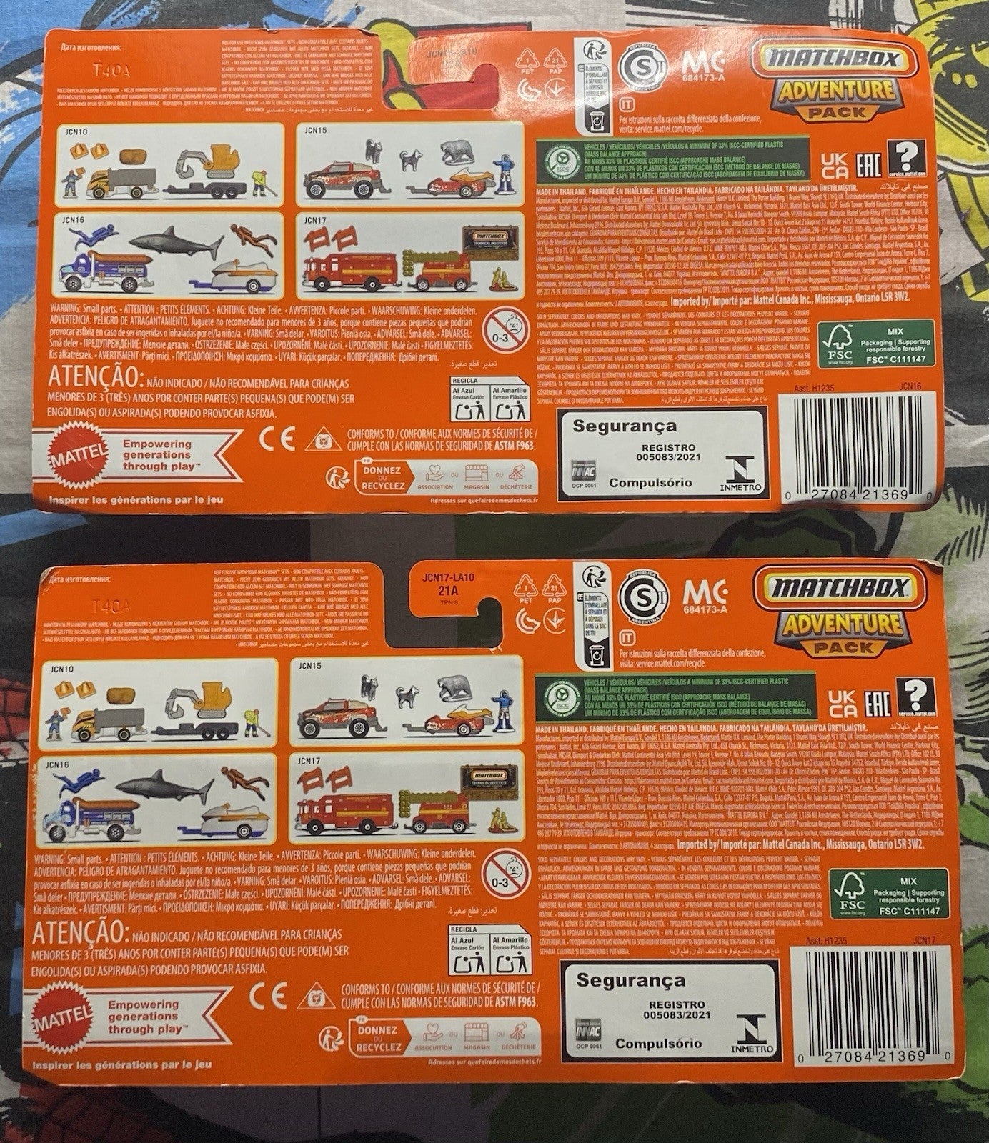 Lot Of 2 Matchbox Aventure: (RAPIDS RESCUE & HAZARD SQUAD)