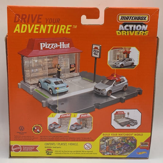 Matchbox Action Drivers Pizza Hut Playset MIB With Vehicle 2021 Pizza Run GTi