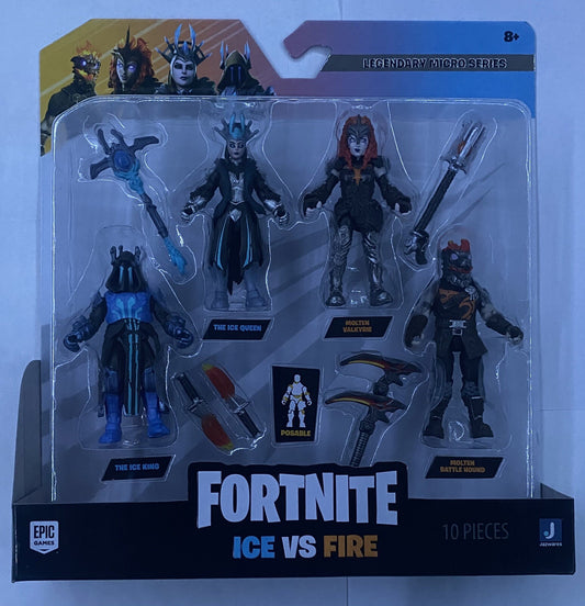 Fortnite Legendary Micro Series Ice vs Fire Jazwares 10 Pieces