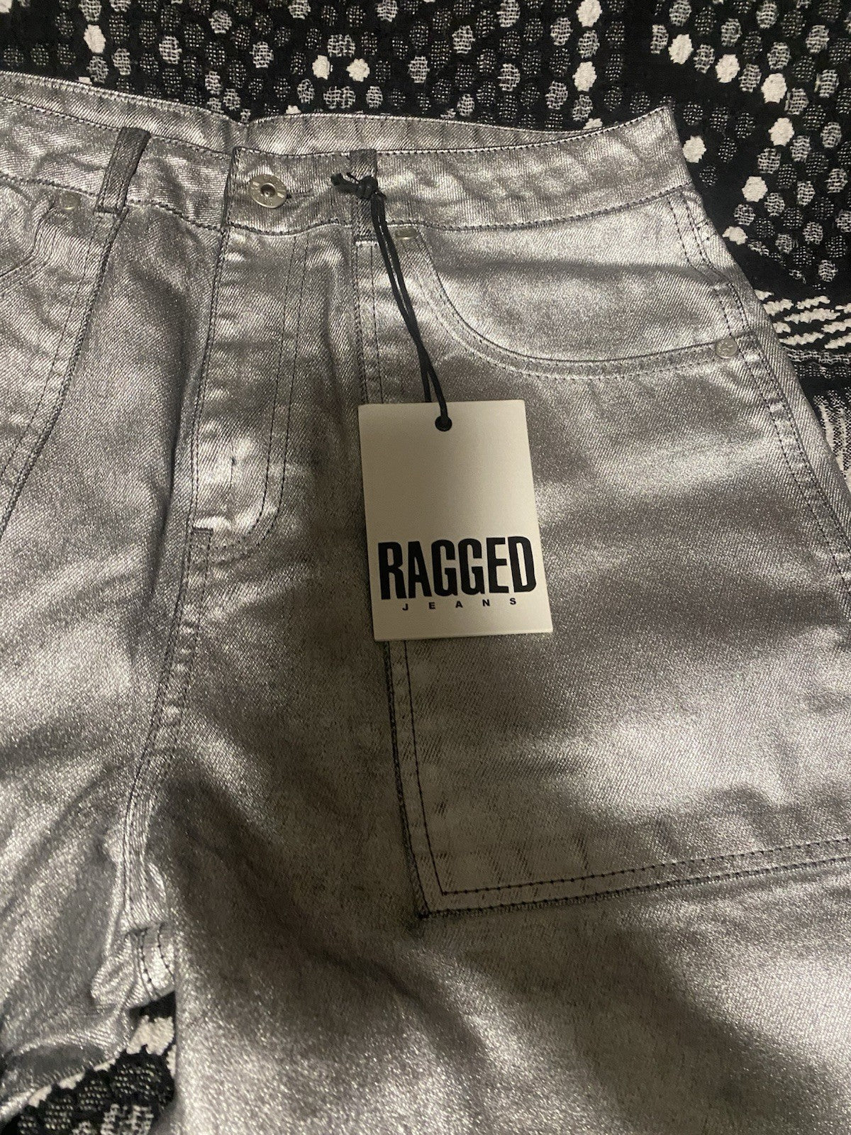 Ragged Priest satalite metallic silver straight leg jeans size: 32 #silverjeans