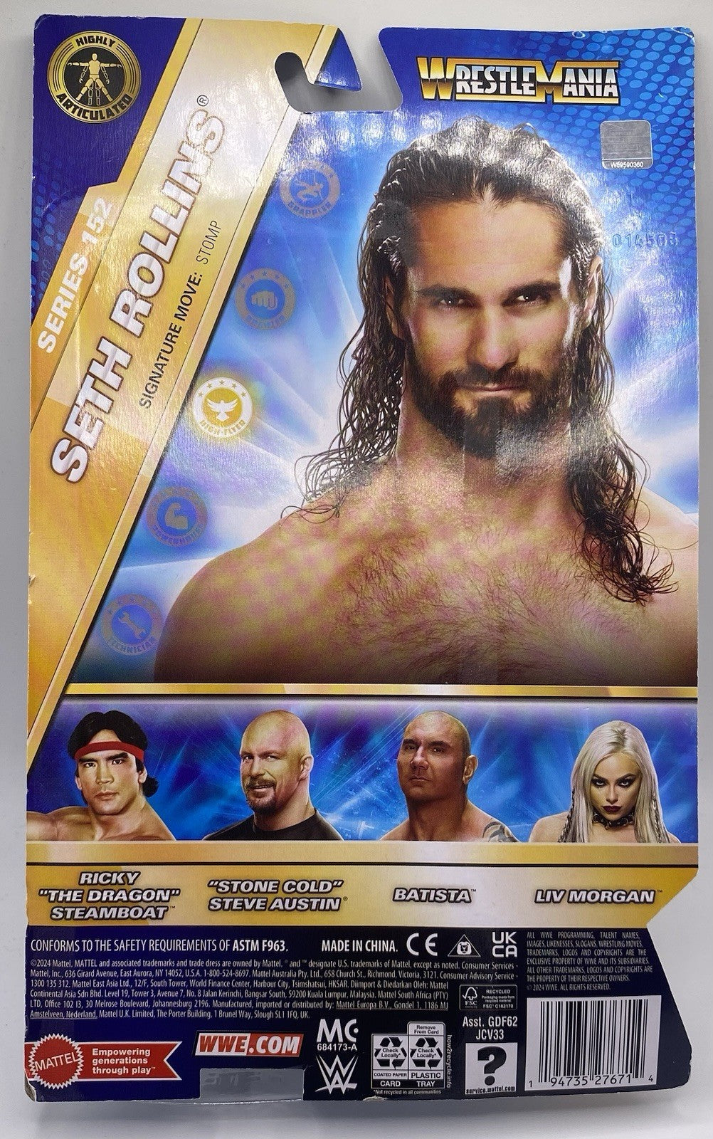 WWE Wrestlemania Main Event Seth Rollins 6in. Figure Series 152 New in Package