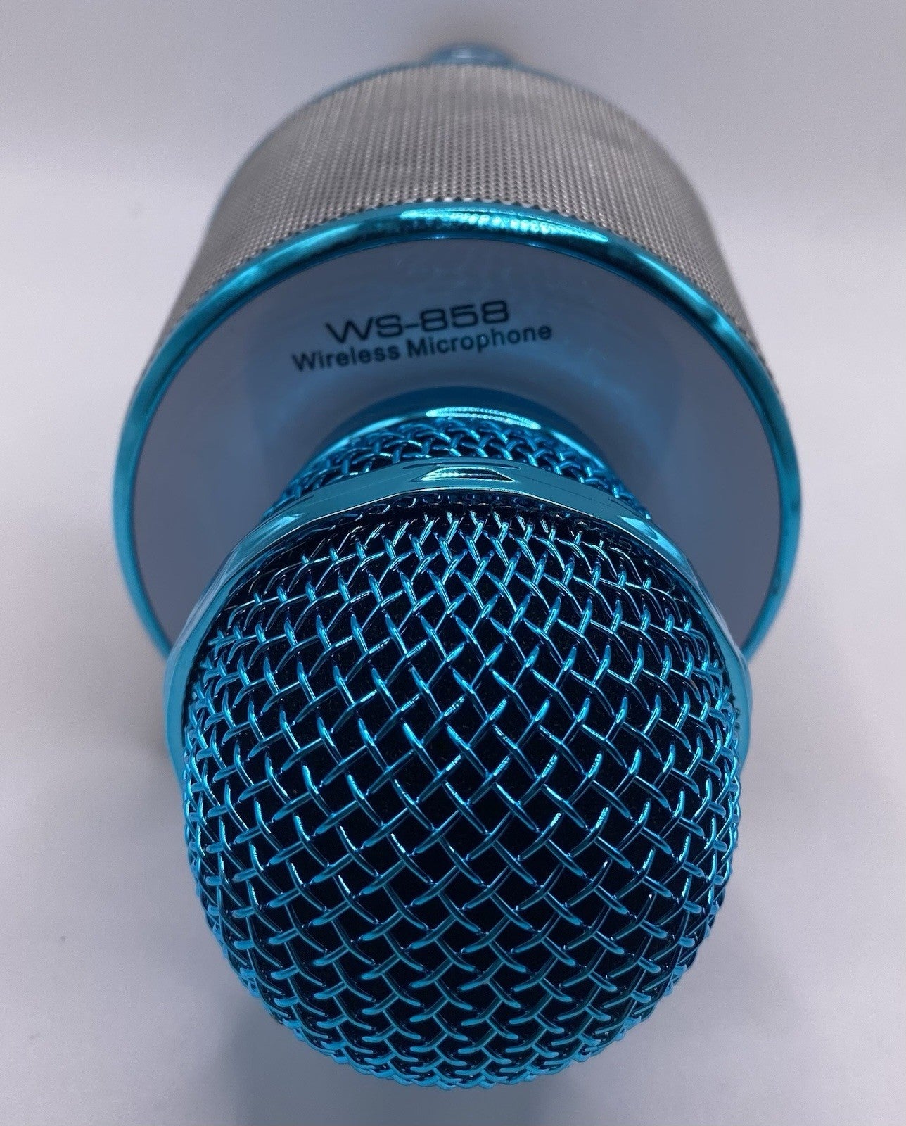 Handheld KTV WS-858 Wireless Microphone and HiFi Speaker Set Blue (TESTED WORKS)