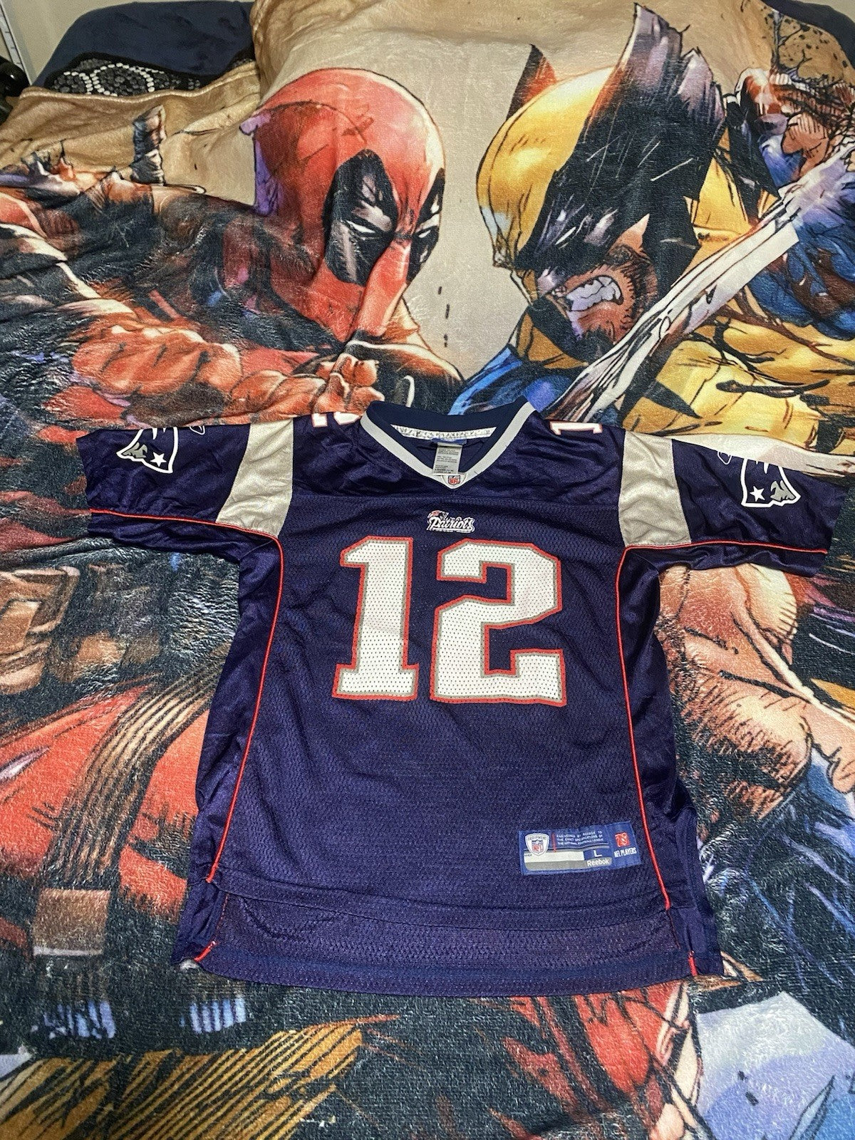 Reebok New England Patriots Tom Brady #12 jersey size: Large (14-16) #NFL