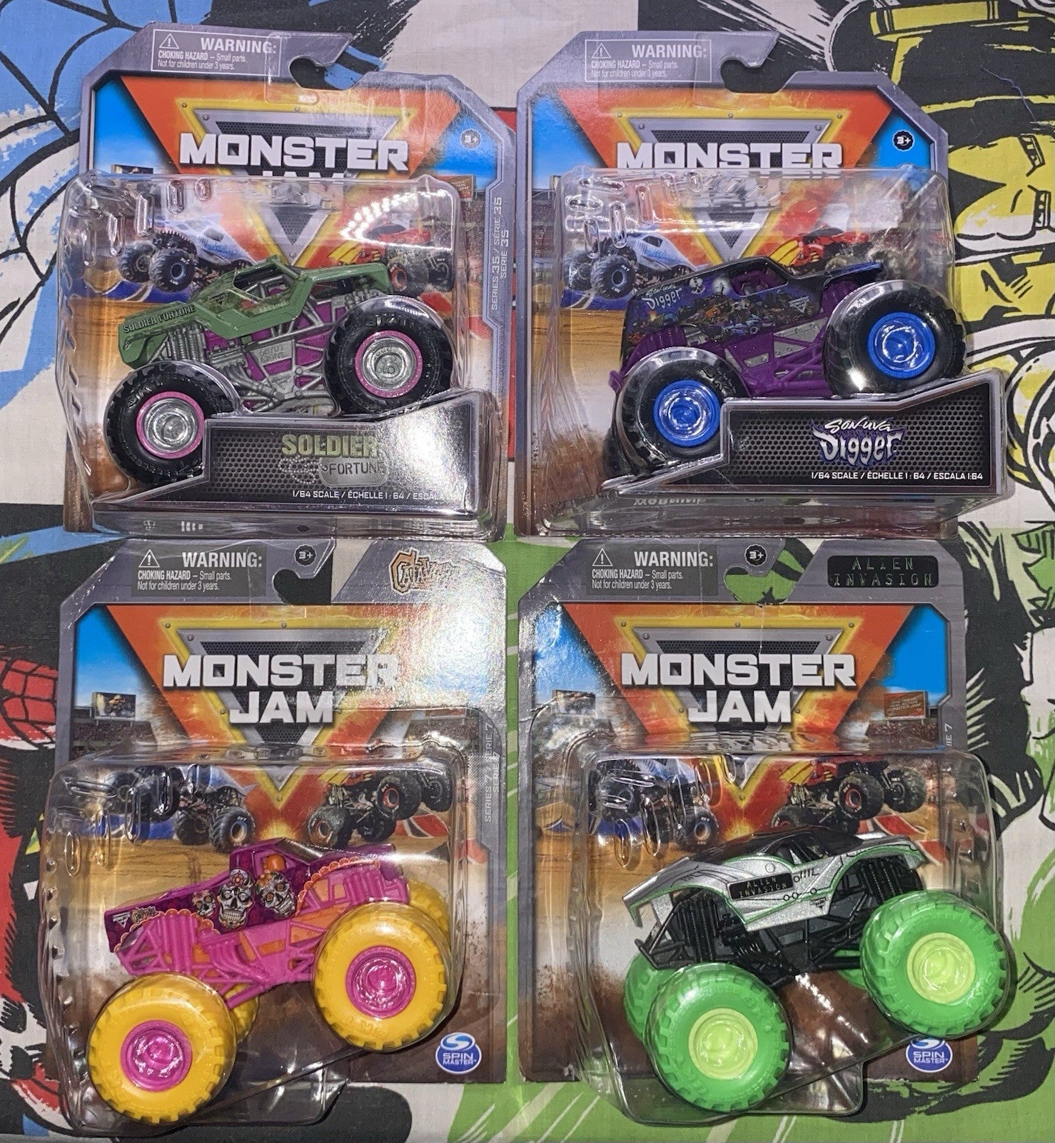 Lot Of 4 Mixed Monster Jam Trucks NEW IN BOX!