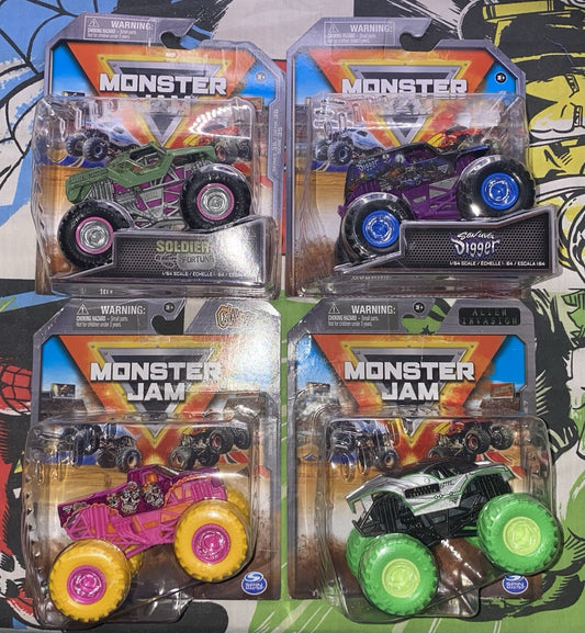 Lot Of 4 Mixed Monster Jam Trucks NEW IN BOX!