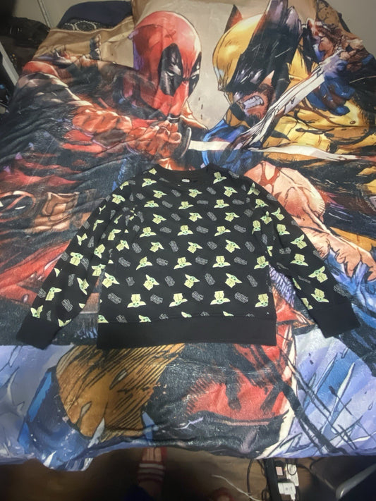 Black & green Baby Yoda Star Wars sweater kids size: Large #StarWars #BabyYoda