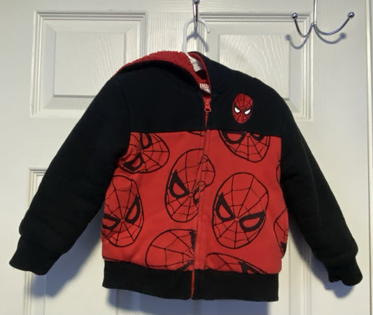 Red and black Marvel Spiderman jacket size: 3T 
