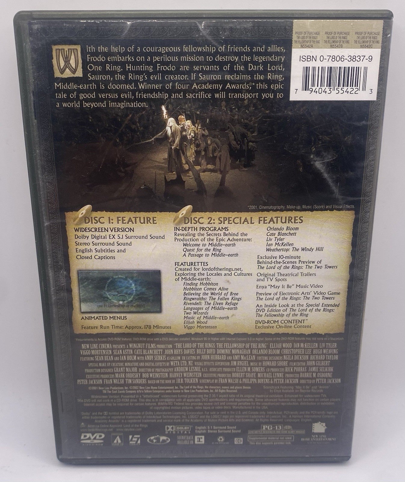 2 Pack The Lord Of The Rings Bundle: THE FELLOWSHIP OF THE RING & THE TWO TOWERS