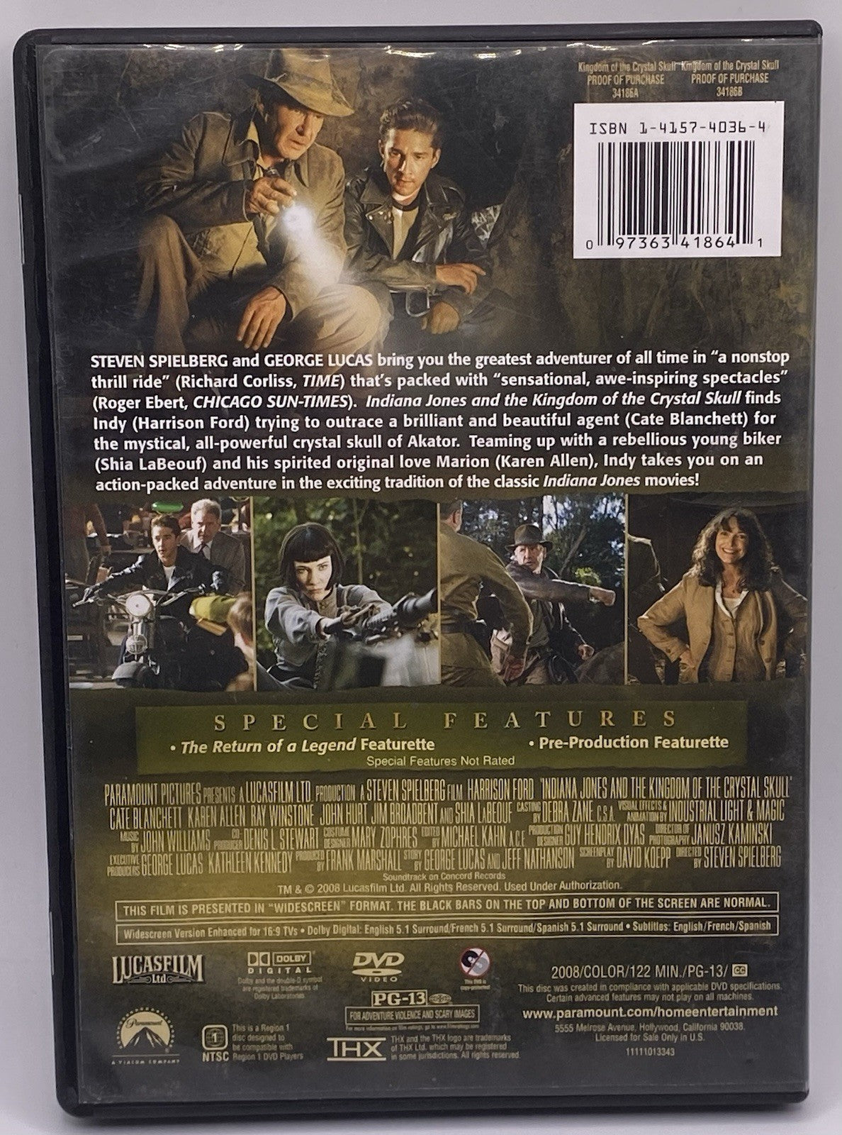 BUNDLE PACK OF 3 Indiana Jones Collection DVD (TOD, ROTLA, KOTCS)