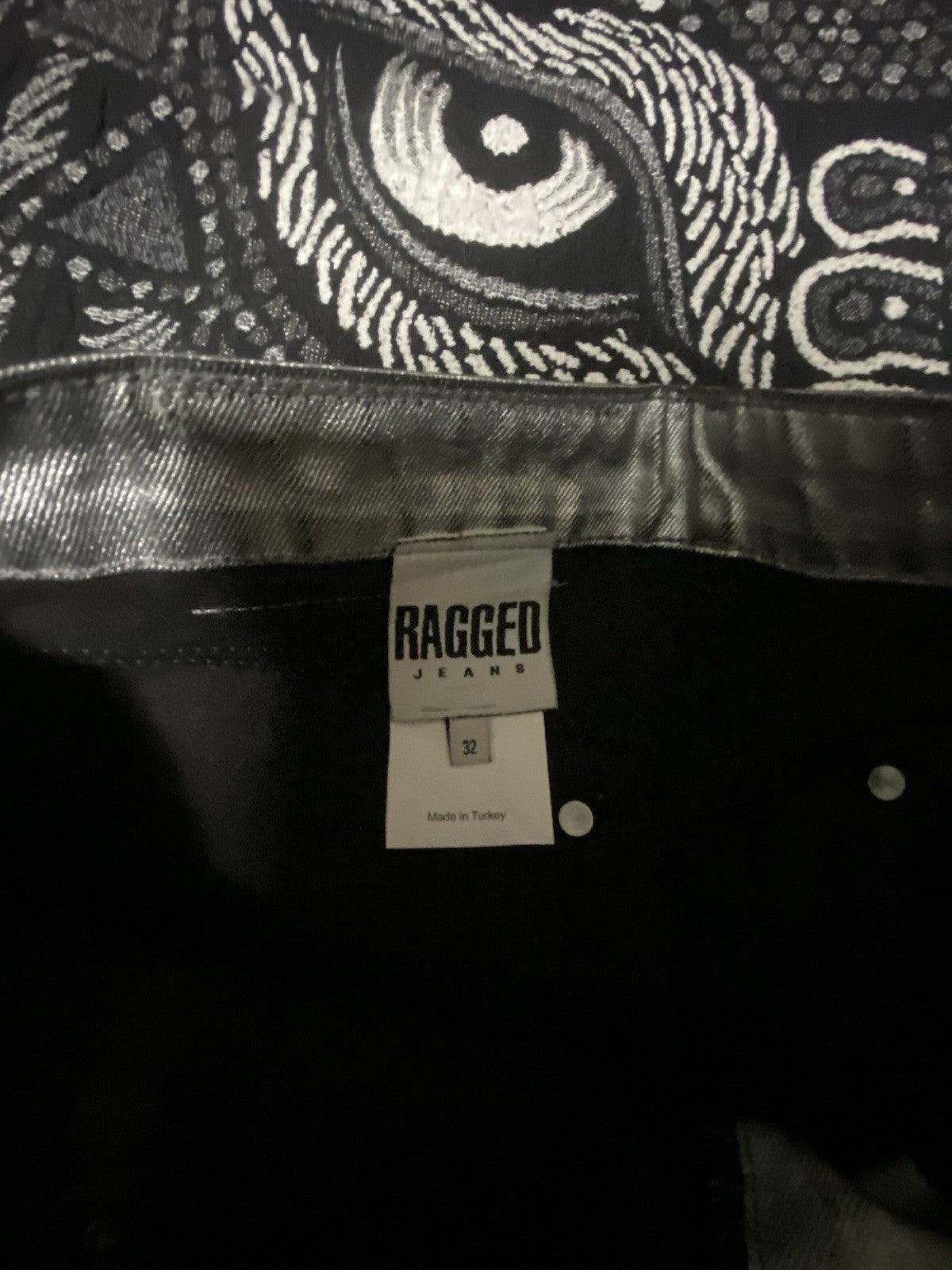 Ragged Priest satalite metallic silver straight leg jeans size: 32 #silverjeans
