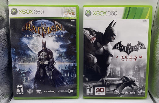 BUNDLE PACK OF 2 Xbox 360 Batman Arkham Asylum & City CIB (TESTED) !