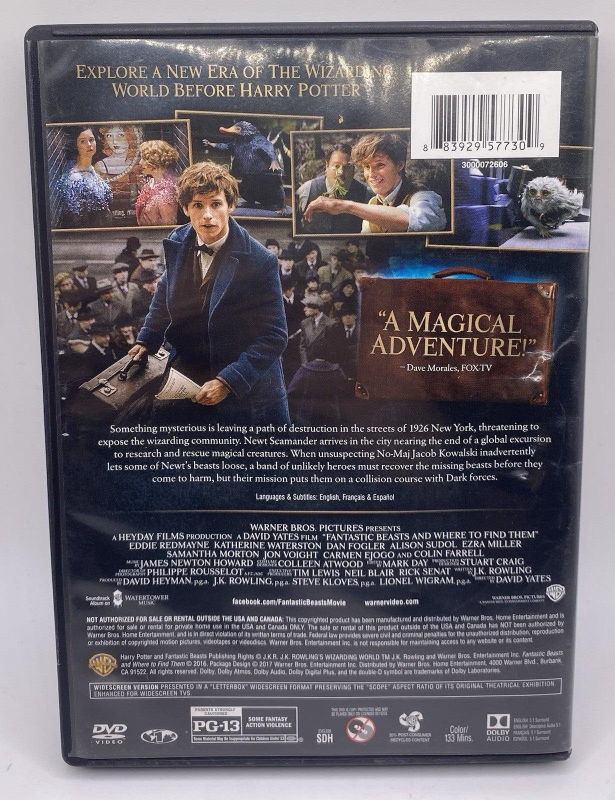 BUNDLE PACK Fantastic Beasts and Where to Find Them (DVD) & HARDCOVER BOOK!