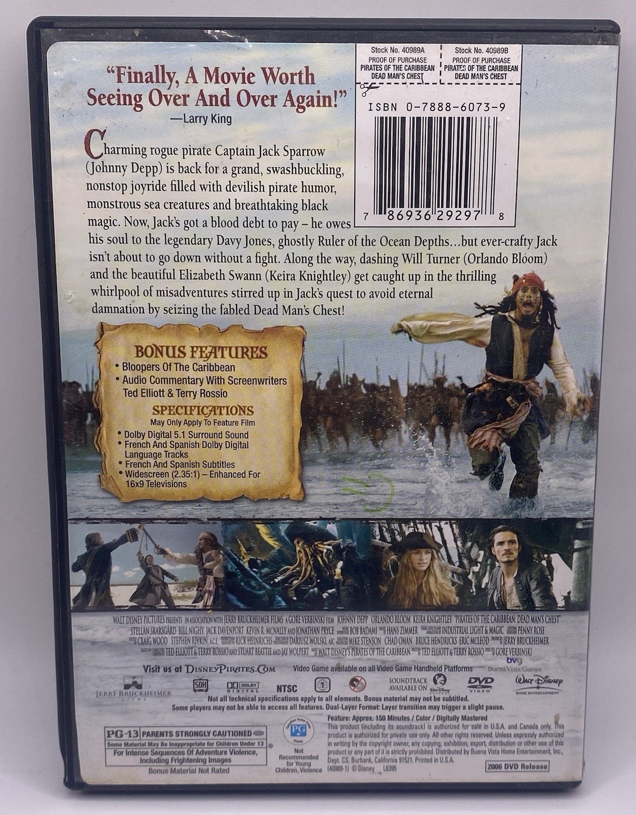 Pirates Of The Caribbean Film 2 & 3 DEAD MANS CHEST / AT WORLDS END