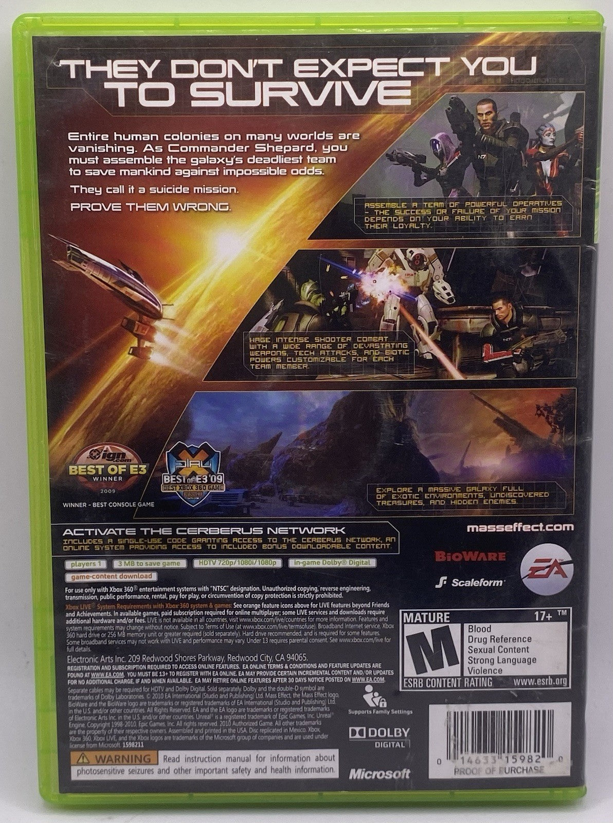 BUNDLE PACK OF 2 Xbox 360 MASS EFFECT 1&2 (TESTED!)