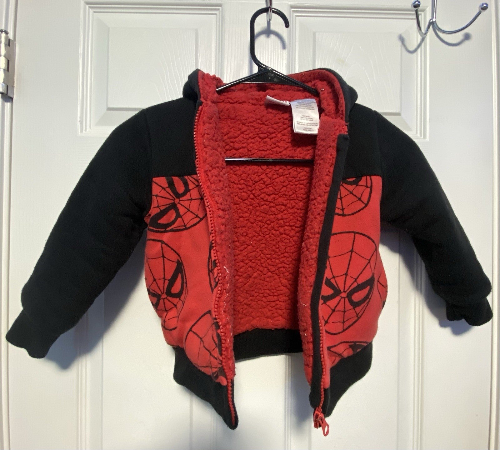 Red and black Marvel Spiderman jacket size: 3T 