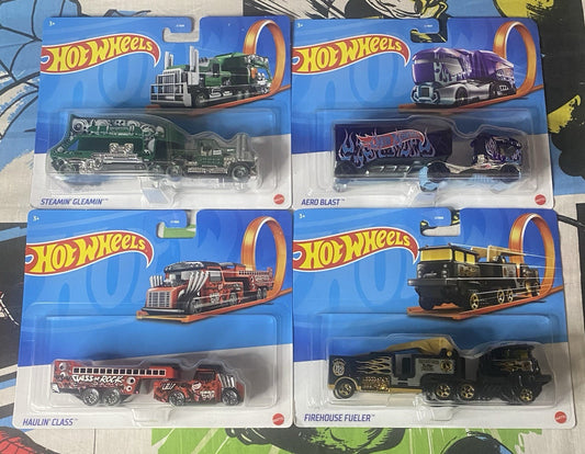 SET OF 4 HOT WHEELS HAULER TRAILERS