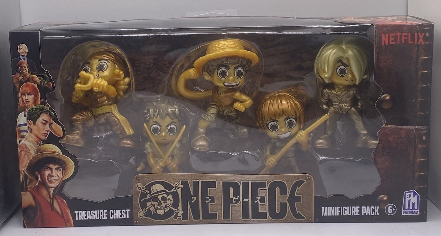 PhatMojo One Piece Treasure Chest Series 1 Gold Mini 2" Figures 5-Pk Netflix New