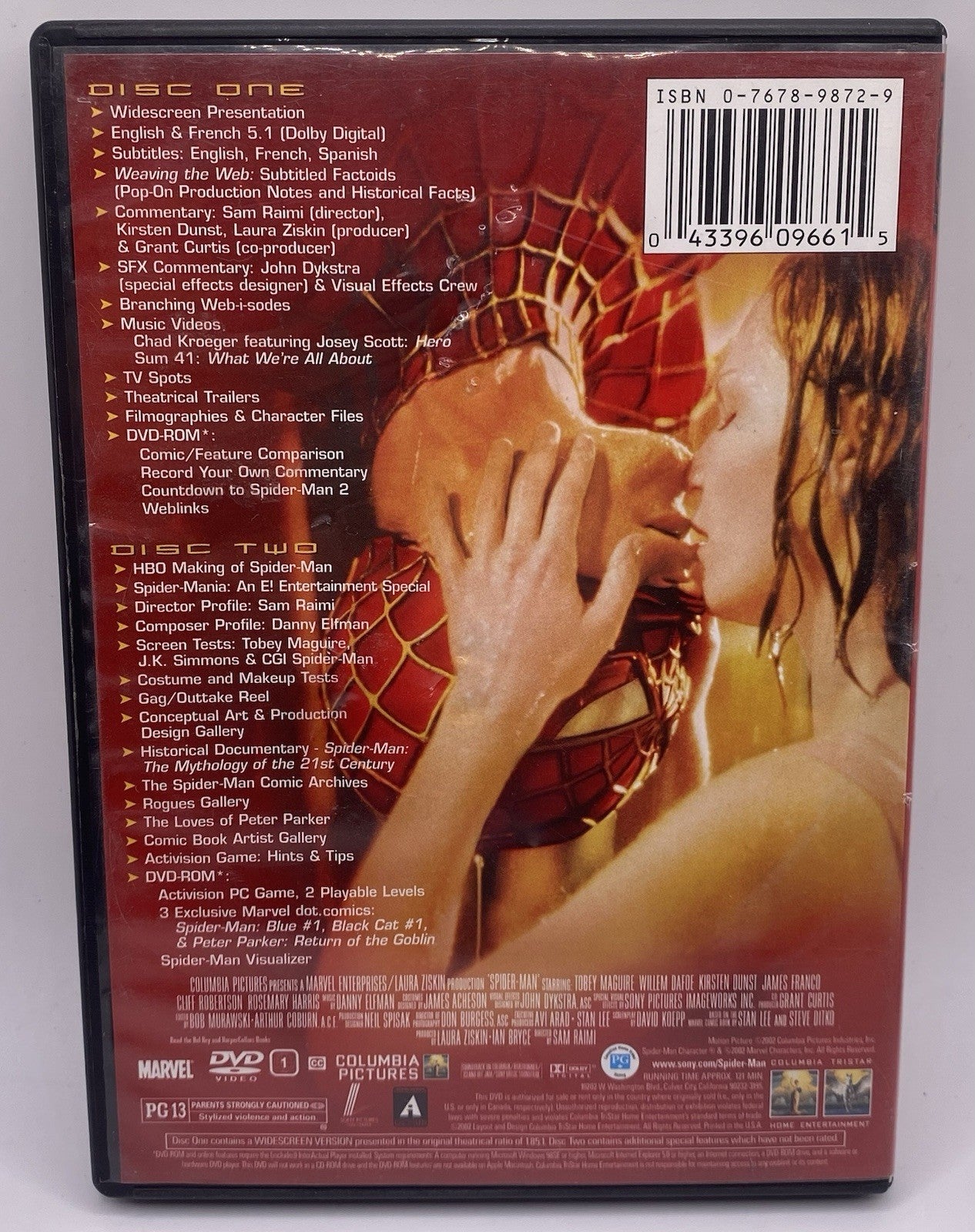 Marvel Spider-Man Collection Lot Set 1-3 [DVD] Tobey McGuire Sony Pictures VG++