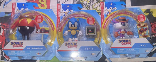 Lot Of 3 Sonic The Headhog Jakks Pacific Figures: Sonic, Dr.Eggman, Fang