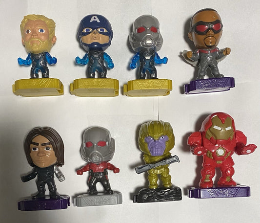 8 Piece Lot Of McDonald’s Marvel bobble heads