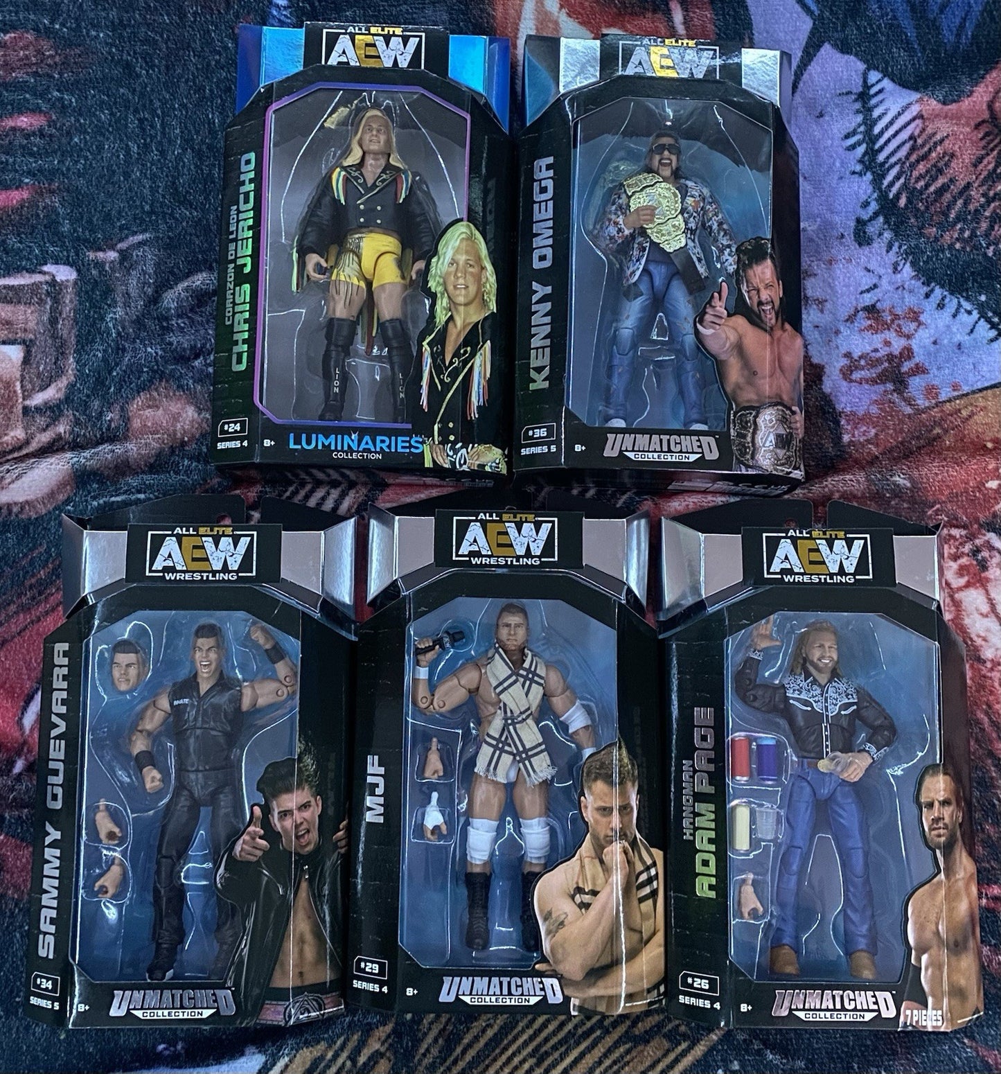 Lot of 6 AEW Wrestling Figures New!