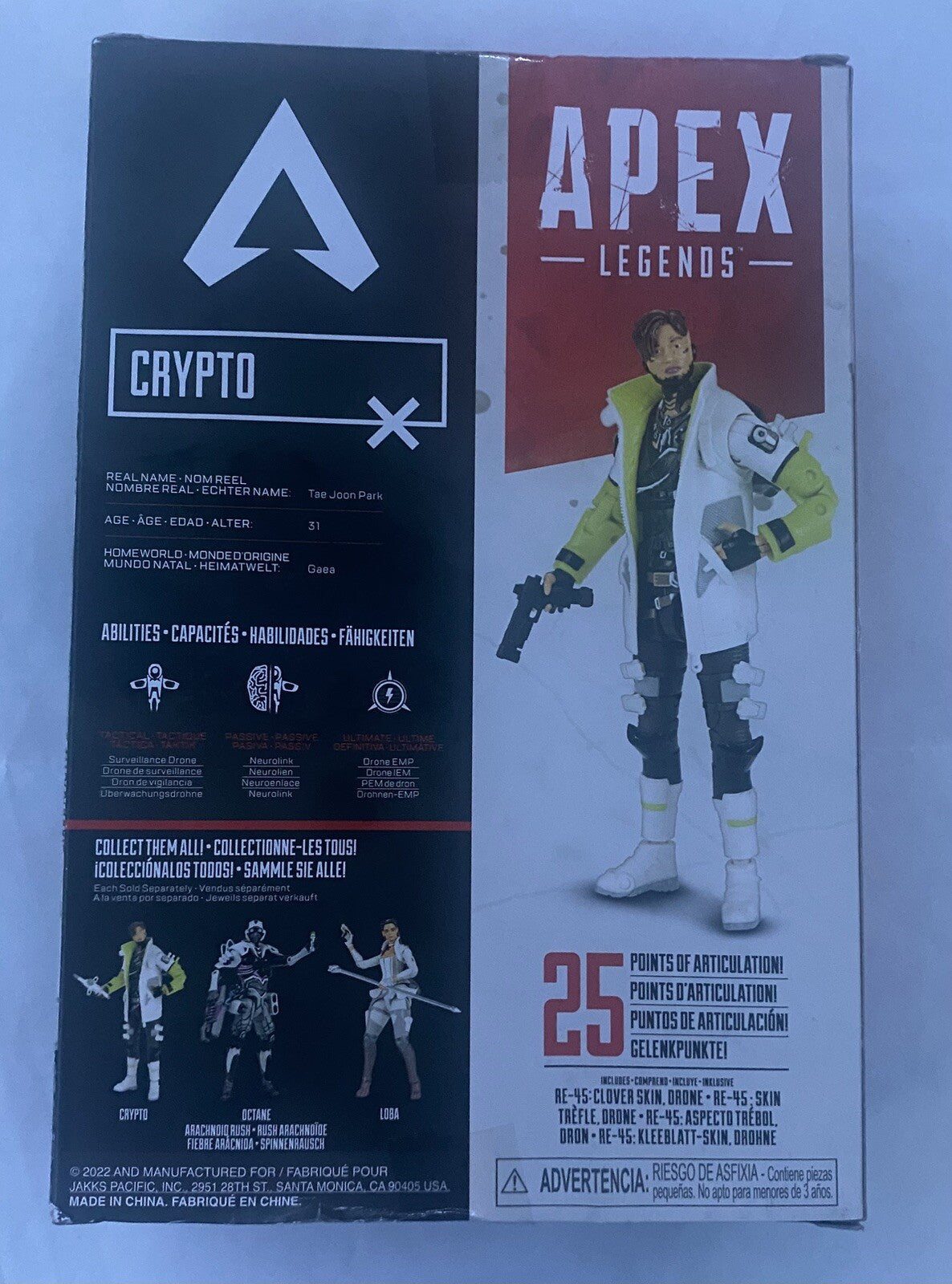 Apex Legends Crypto 6" Action Figure W/ Abilites Accesories. Jakks Pacific. NIB