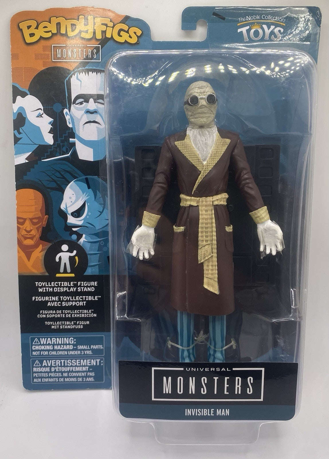 Invisible Man Bendyfigs Universal Monsters Noble Collection Toys Figure w. Stand