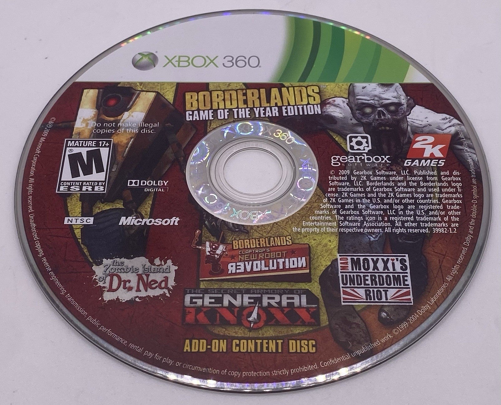 Borderlands -- Game of the Year Edition (Microsoft Xbox 360, 2010)