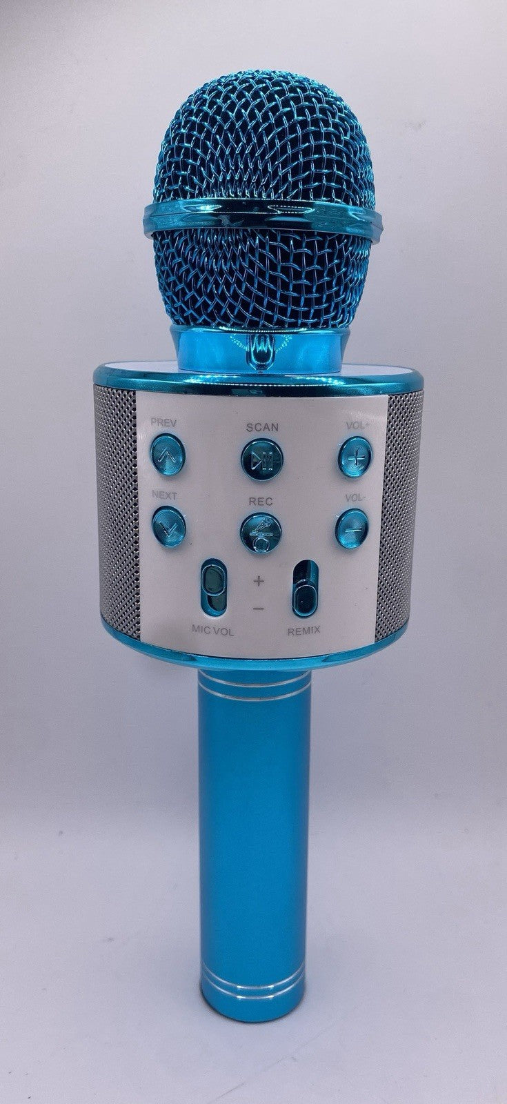 Handheld KTV WS-858 Wireless Microphone and HiFi Speaker Set Blue (TESTED WORKS)