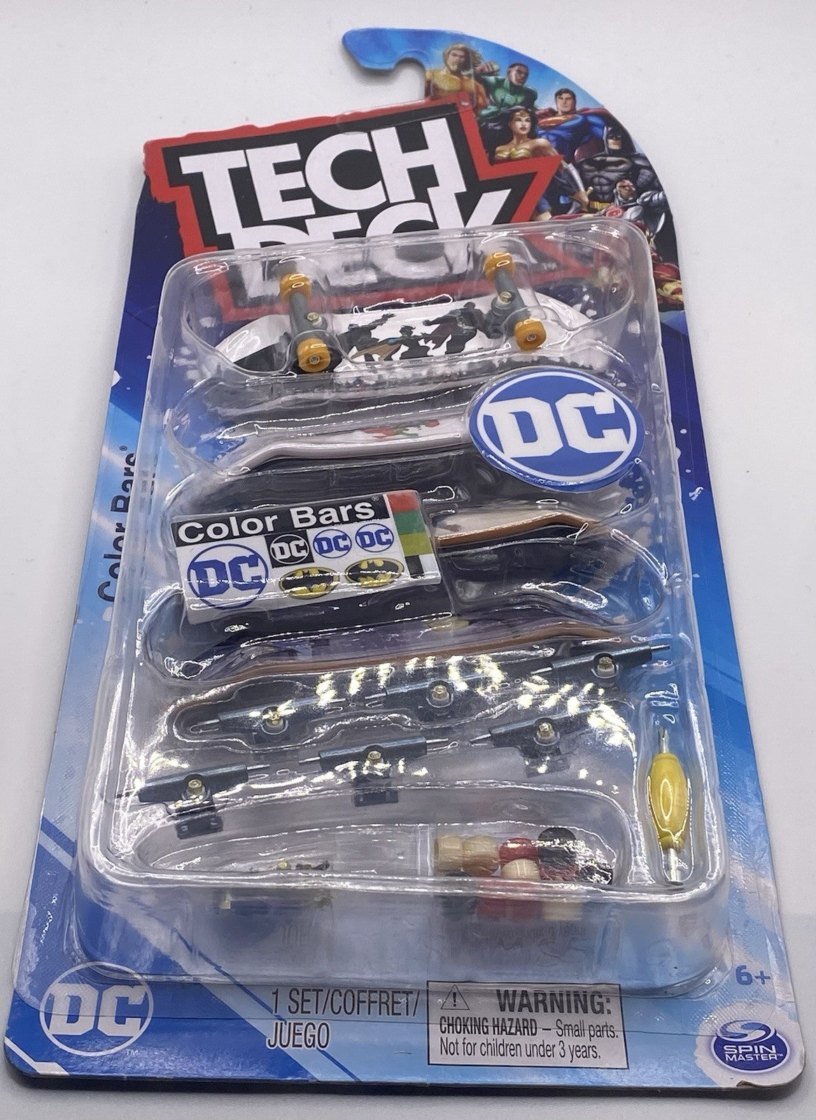 Tech Deck DC Comics Color Bars Finger Boards 4-Pack Superman Batman Skateboards
