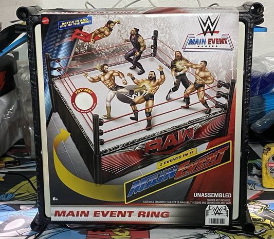WWE Superstar Ring with Labels for Main Event & RAW, Spring-Loaded