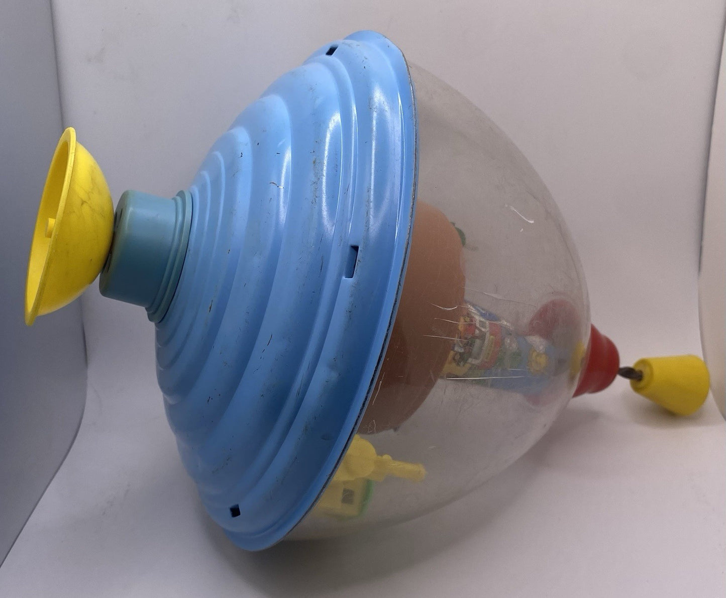 Vintage 1950sKarl Rohrseitz Zirndorf Spin Top Toy Tin Top Train 11" West Germany