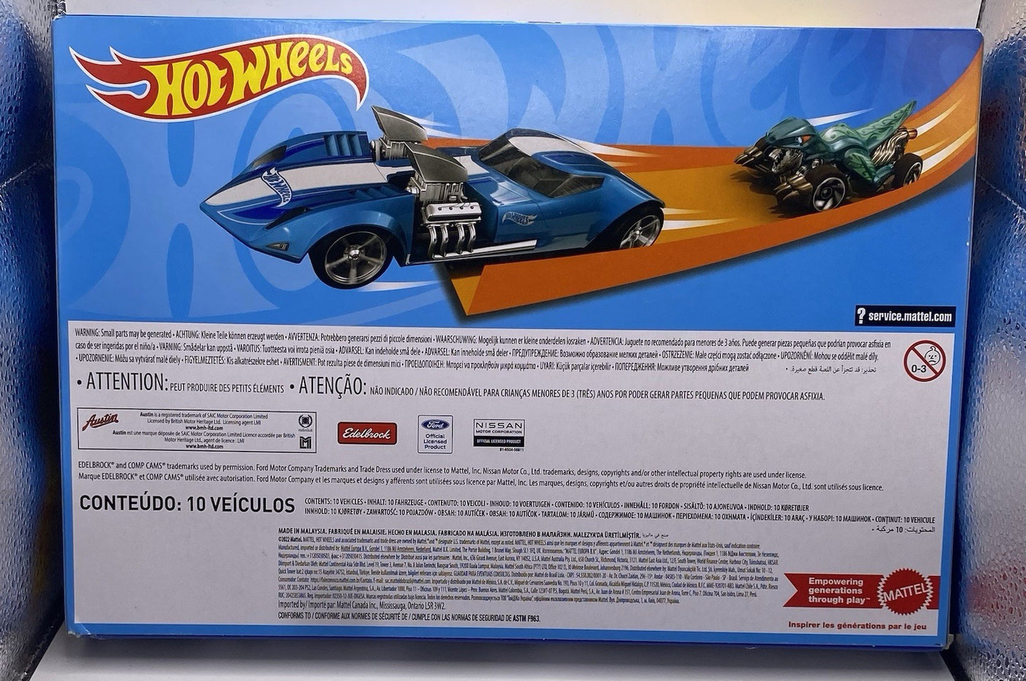 Toy Trucks 10-Pack, Set of 10 Die-Cast 1:64 Scale Utility, Racing & Other Pic...