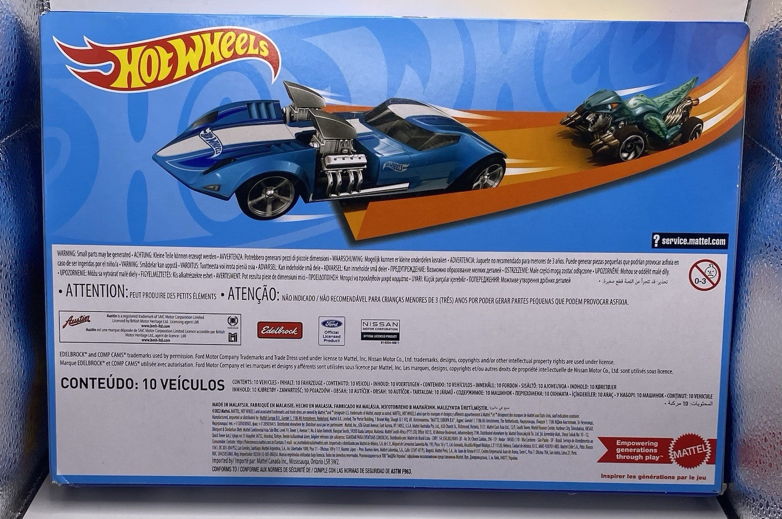 Toy Trucks 10-Pack, Set of 10 Die-Cast 1:64 Scale Utility, Racing & Other Pic...