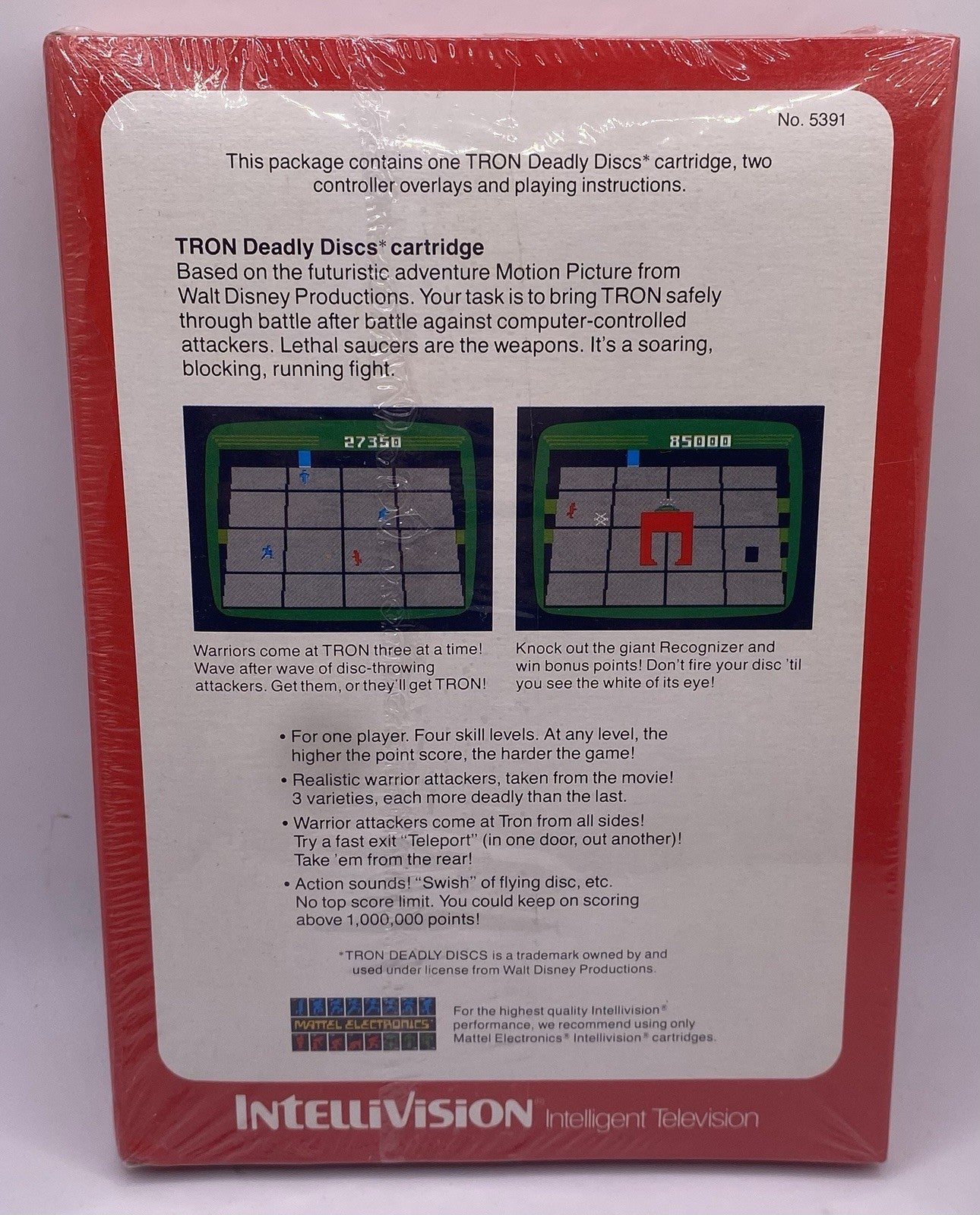 Tron Deadly Discs (Intellivision, 1982) NEW SEALED!