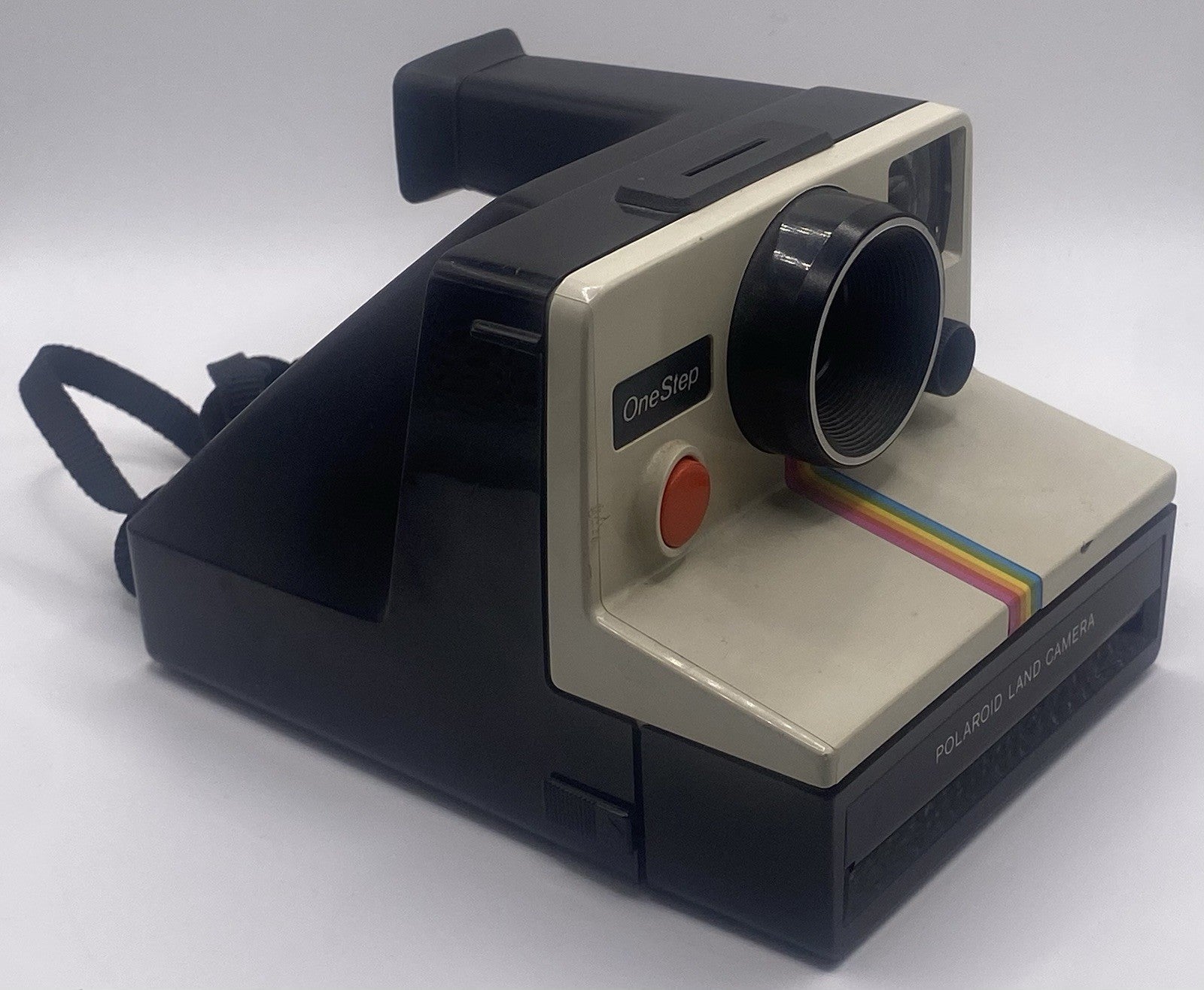 Vintage 1970s Original Polaroid SX-70 OneStep White Rainbow Stripe  (UNTESTED)